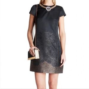 Ted Baker Black Vinata Embellished Neck Cocktail Dress Size 0 Event Party